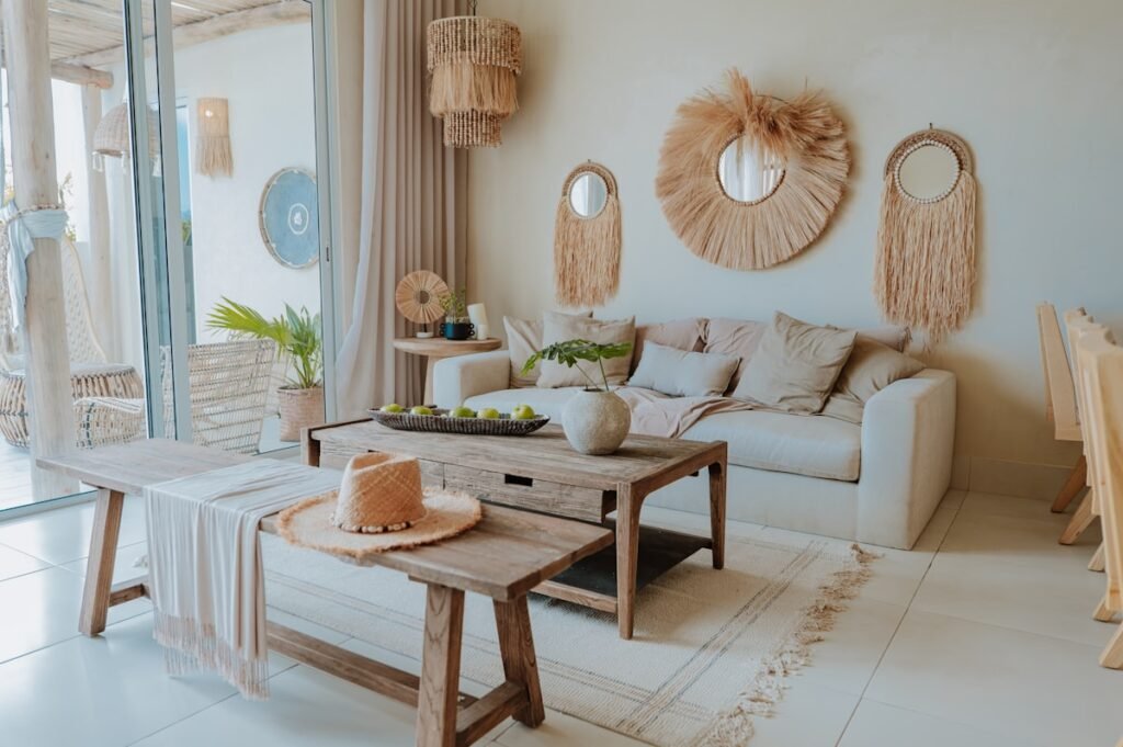Stylish neutral-toned living room